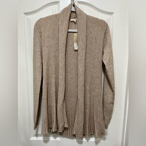 Mystree tan ribbed cardigan NWT